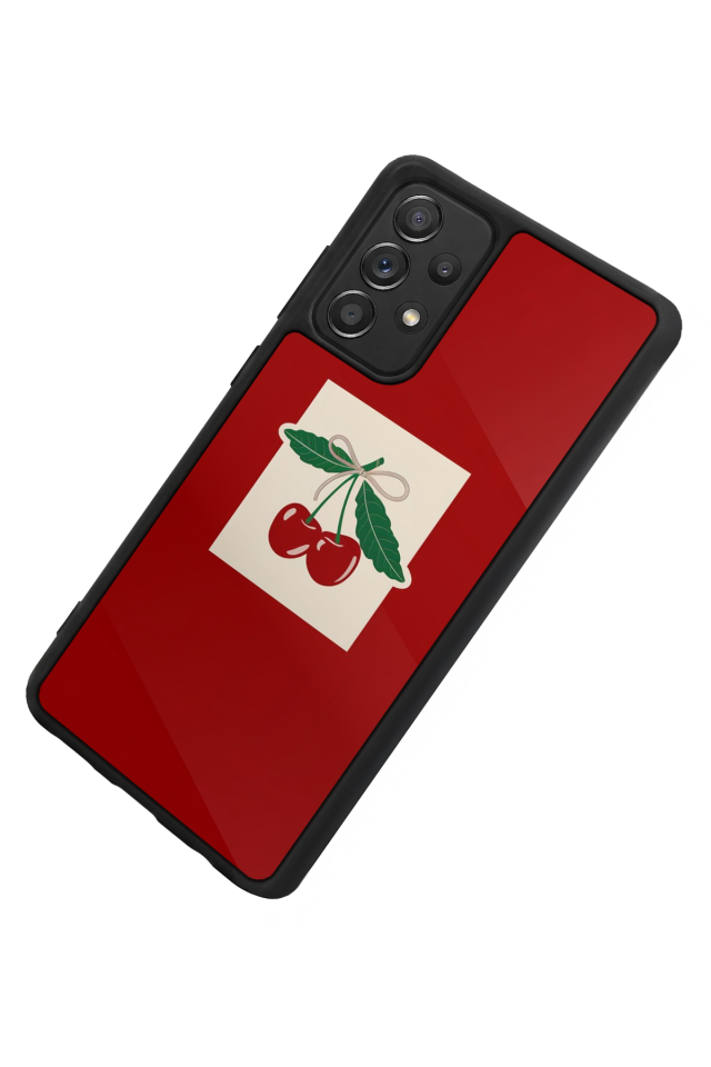 Samsung Galaxy A72 Uyumlu Kiraz Tasarımlı Glossy Premium Kılıf