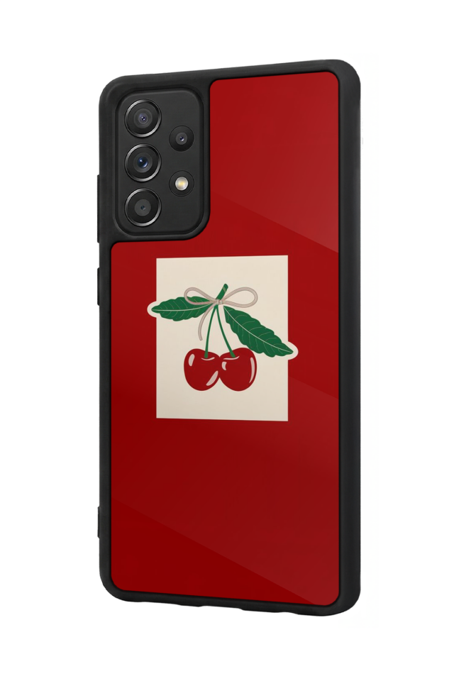 Samsung Galaxy A72 Uyumlu Kiraz Tasarımlı Glossy Premium Kılıf