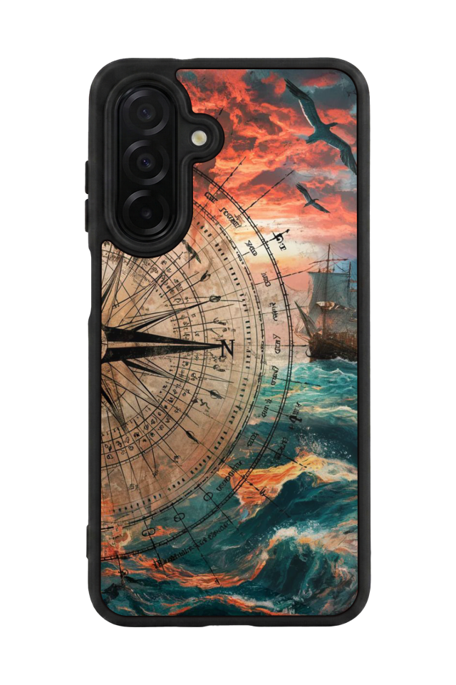 Samsung Galaxy A36 Uyumlu Pusula Tasarımlı Glossy Premium Kılıf