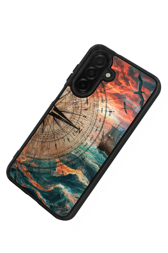 Samsung Galaxy A36 Uyumlu Pusula Tasarımlı Glossy Premium Kılıf
