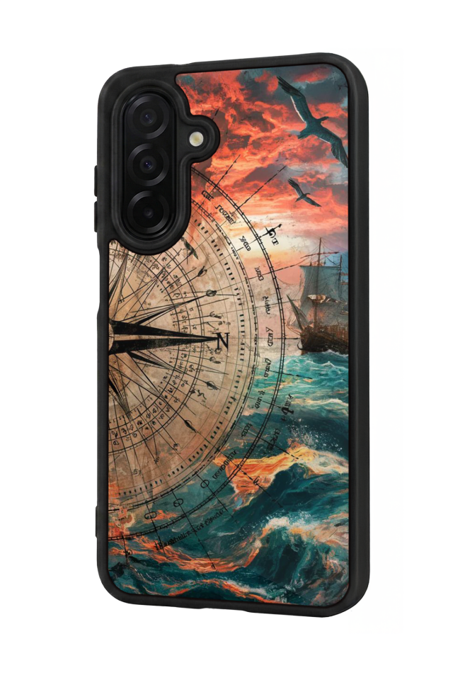 Samsung Galaxy A36 Uyumlu Pusula Tasarımlı Glossy Premium Kılıf