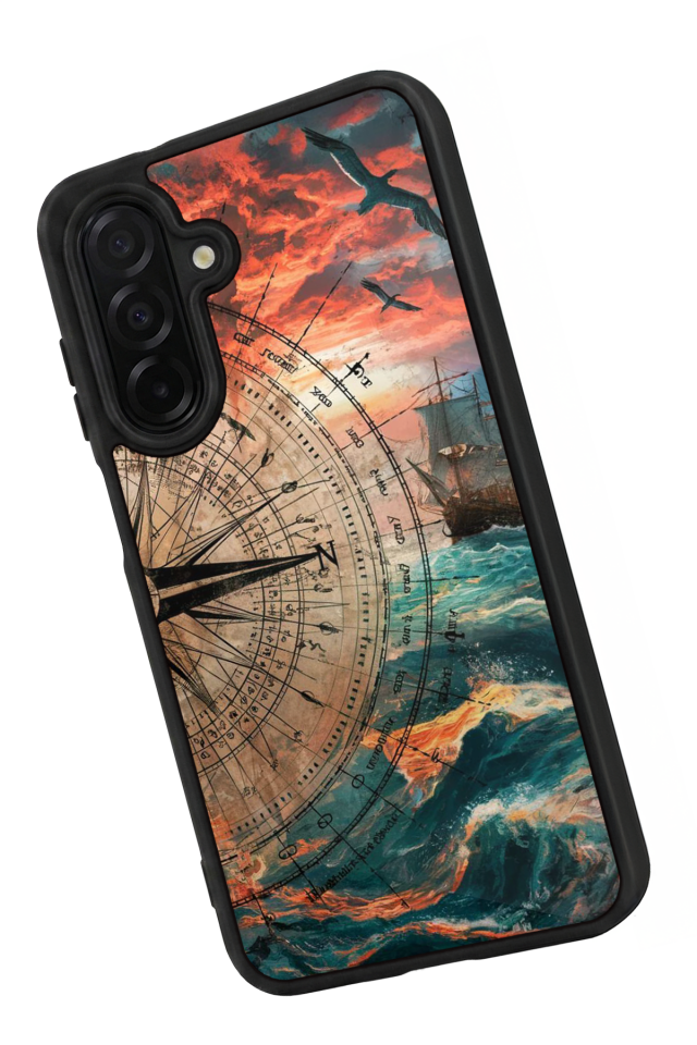 Samsung Galaxy A36 Uyumlu Pusula Tasarımlı Glossy Premium Kılıf