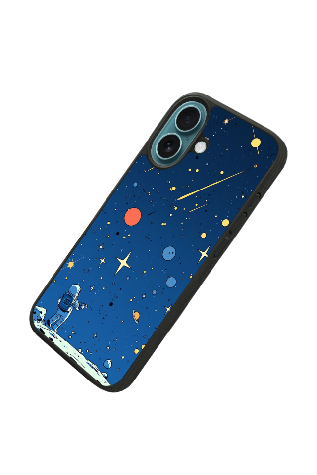 iPhone 16 Uyumlu Uzay Tasarımlı Glossy Premium Kılıf
