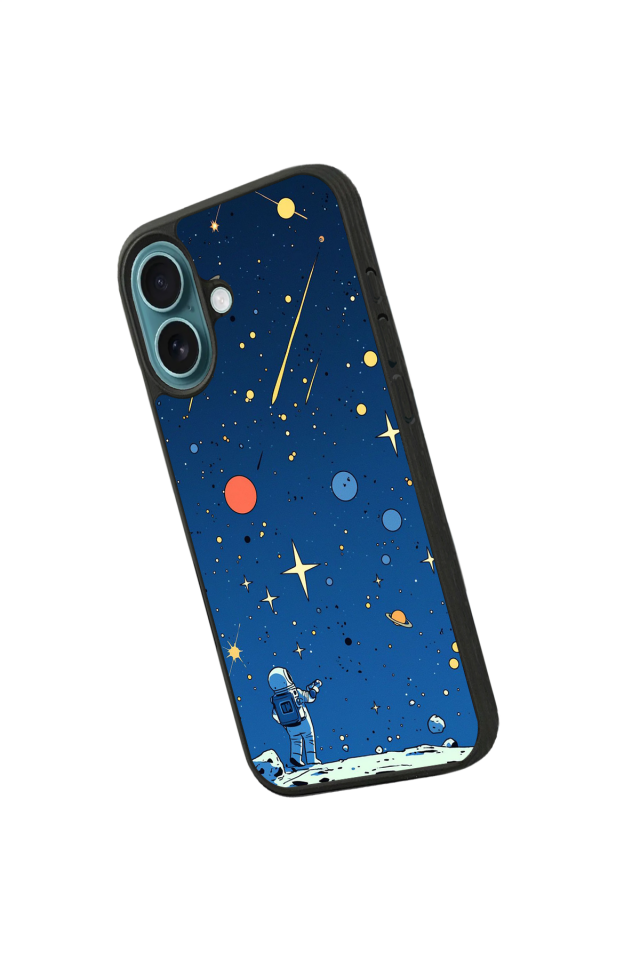 iPhone 16 Uyumlu Uzay Tasarımlı Glossy Premium Kılıf