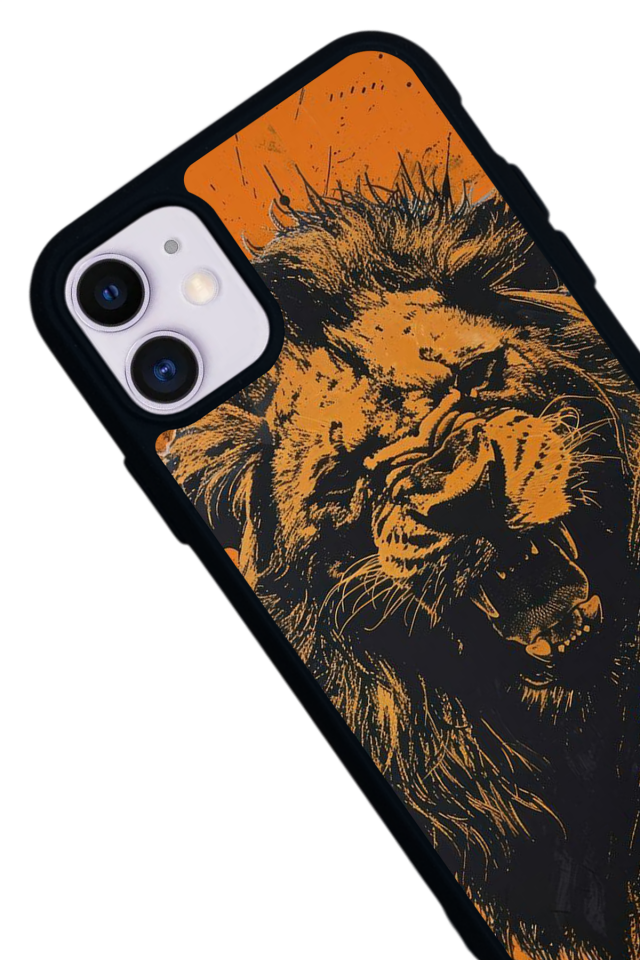 iPhone 11 Uyumlu Aslan Tasarımlı Glossy Premium Kılıf