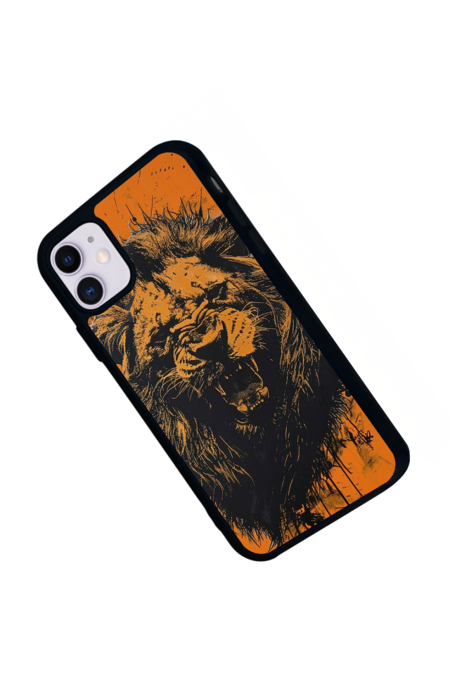 iPhone 11 Uyumlu Aslan Tasarımlı Glossy Premium Kılıf