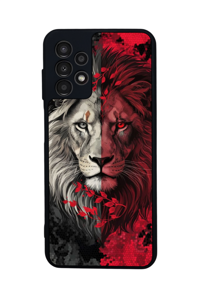 Samsung Galaxy A13 Uyumlu Aslan Tasarımlı Glossy Premium Kılıf