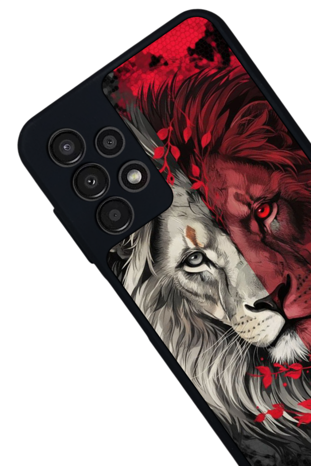 Samsung Galaxy A13 Uyumlu Aslan Tasarımlı Glossy Premium Kılıf