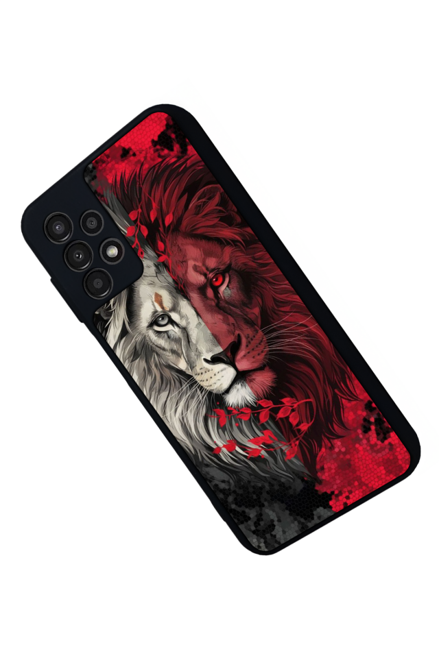Samsung Galaxy A13 Uyumlu Aslan Tasarımlı Glossy Premium Kılıf