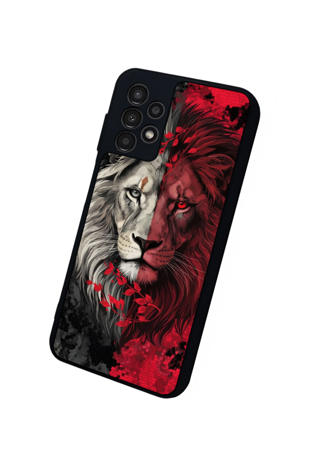 Samsung Galaxy A13 Uyumlu Aslan Tasarımlı Glossy Premium Kılıf