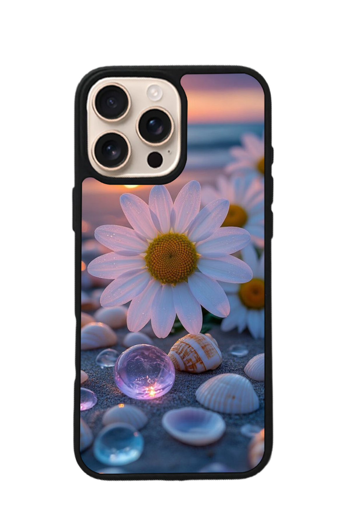 iPhone 16 Pro Uyumlu Cicek Tasarımlı Glossy Premium Kılıf