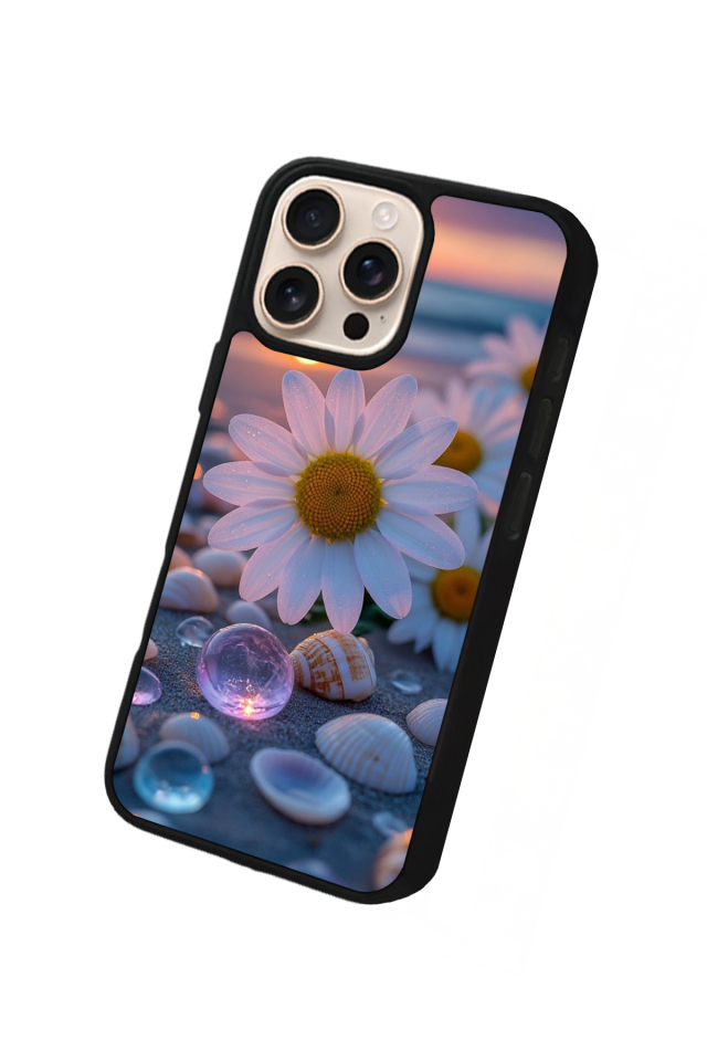 iPhone 16 Pro Uyumlu Cicek Tasarımlı Glossy Premium Kılıf