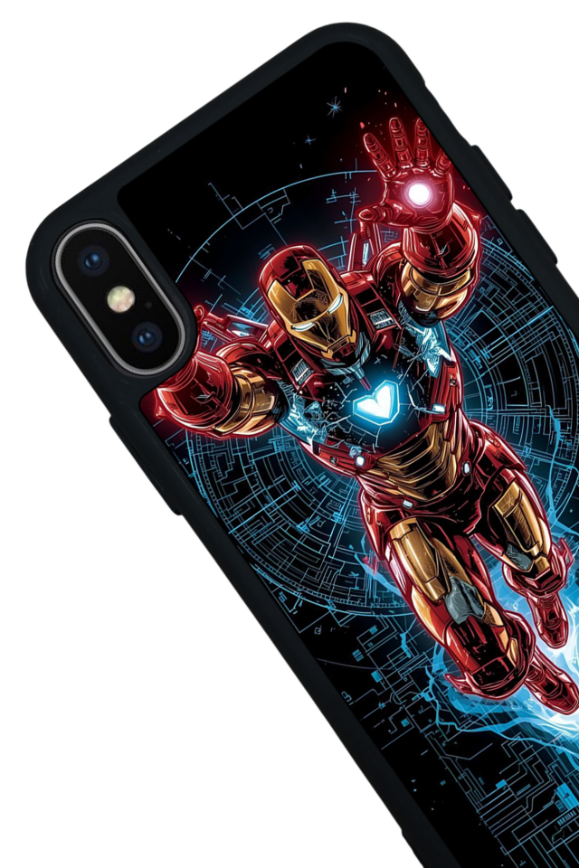 iPhone X/ XS Uyumlu Iron Man ( Demir Adam ) Tasarımlı Glossy Premium Kılıf