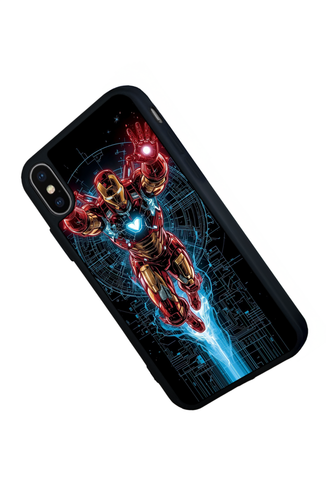 iPhone X/ XS Uyumlu Iron Man ( Demir Adam ) Tasarımlı Glossy Premium Kılıf