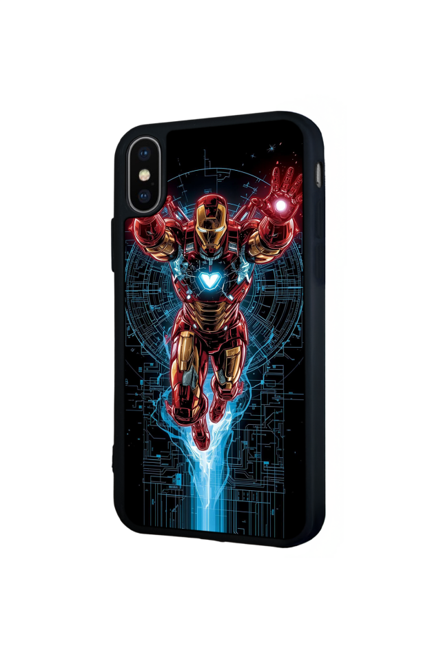 iPhone X/ XS Uyumlu Iron Man ( Demir Adam ) Tasarımlı Glossy Premium Kılıf