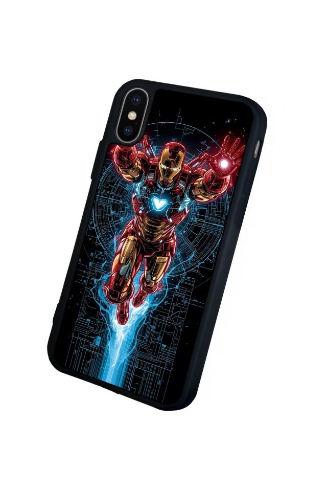 iPhone X/ XS Uyumlu Iron Man ( Demir Adam ) Tasarımlı Glossy Premium Kılıf