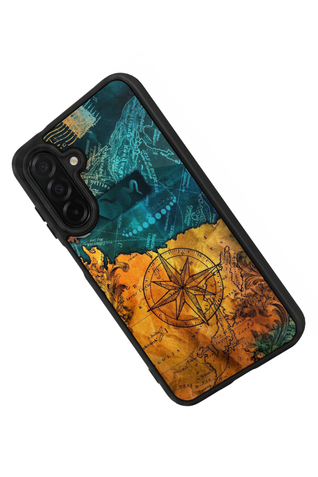 Samsung Galaxy A36 Uyumlu Pusula Tasarımlı Glossy Premium Kılıf