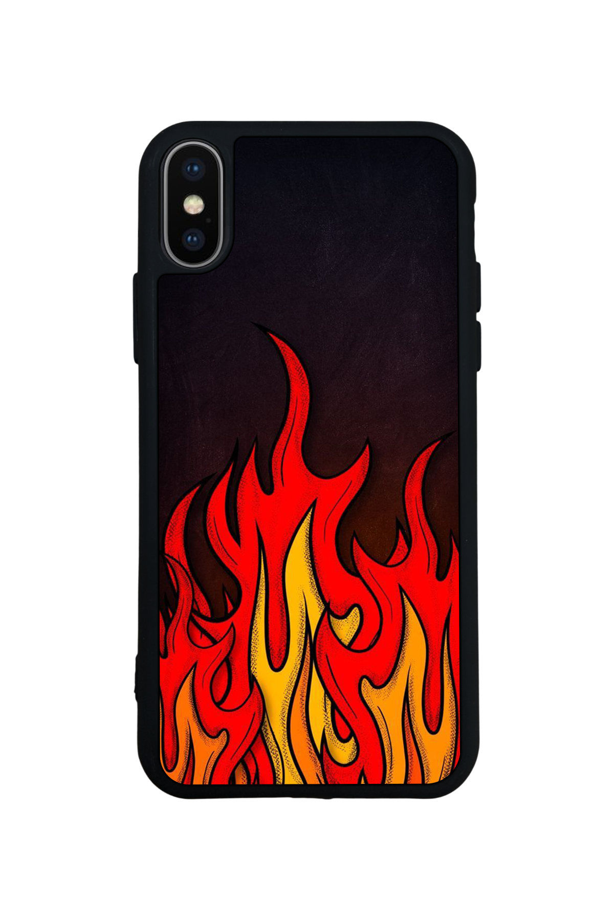 iPhone XS Max Uyumlu Retro Flame Patterns Tasarımlı Glossy Premium Kılıf