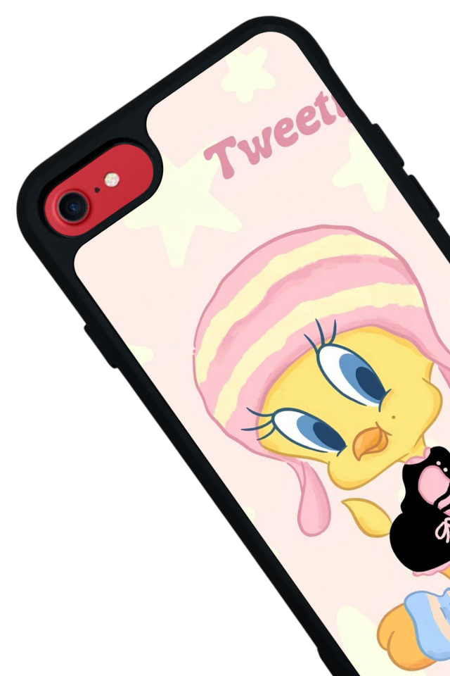 iPhone SE Uyumlu Tweety Tasarımlı Glossy Premium Kılıf