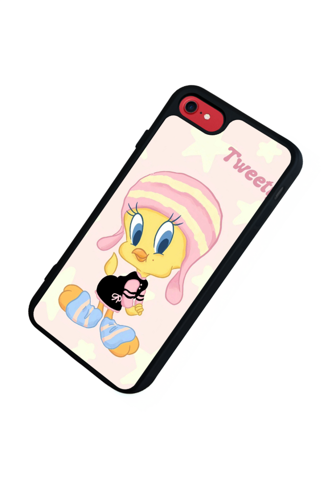 iPhone SE Uyumlu Tweety Tasarımlı Glossy Premium Kılıf