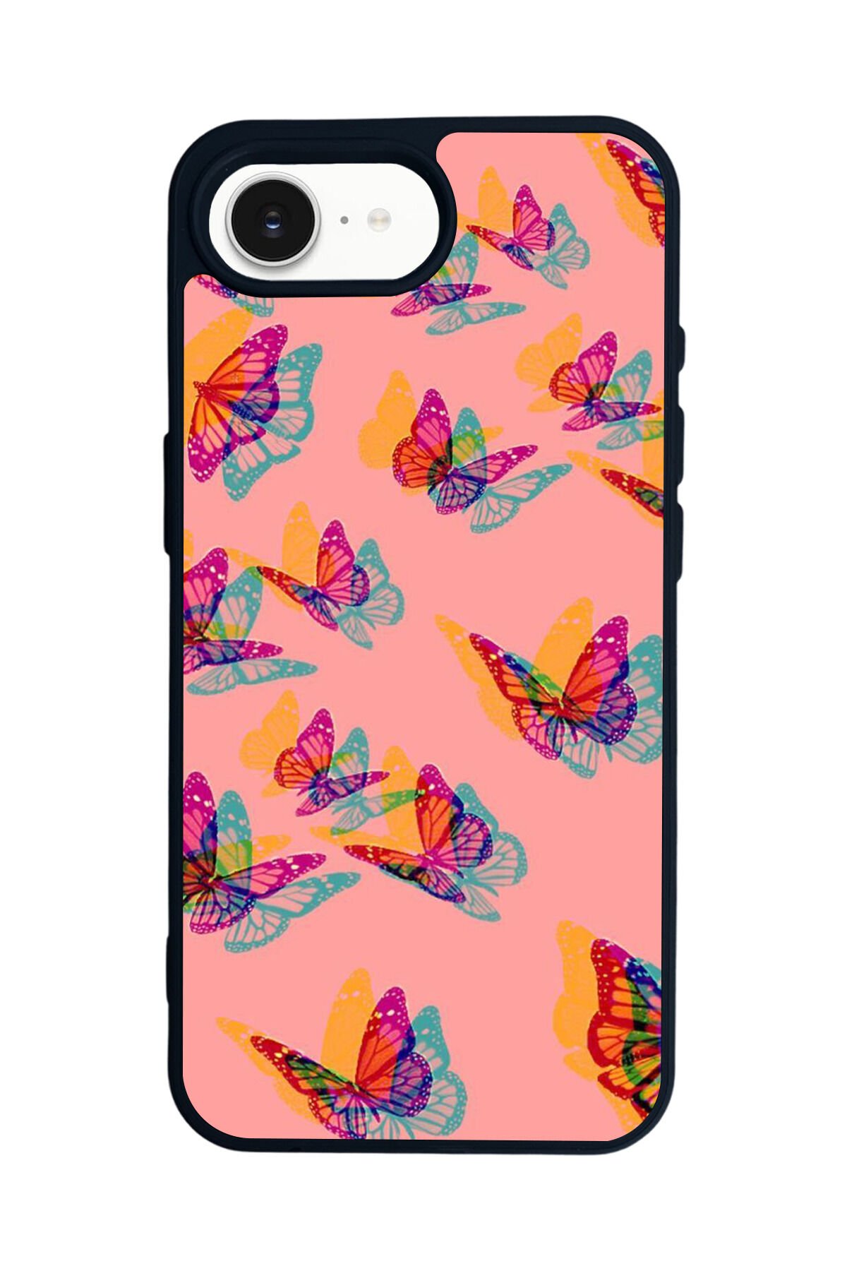 iPhone 16E Uyumlu Kelebek Tasarımlı Glossy Premium Kılıf