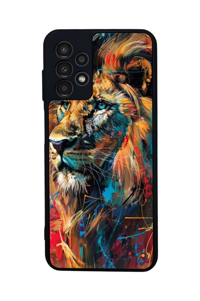 Samsung Galaxy A13 Uyumlu Aslan Tasarımlı Glossy Premium Kılıf