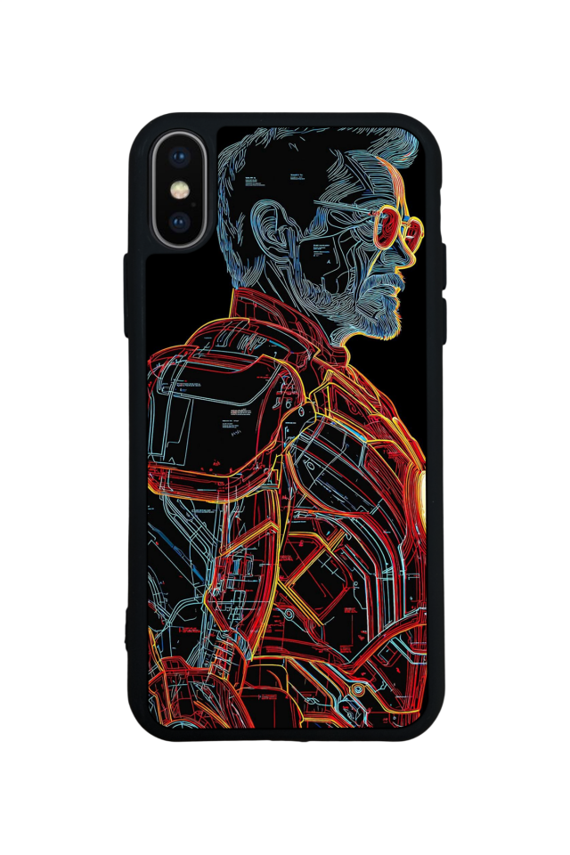 iPhone X/ XS Uyumlu Iron Man ( Demir Adam ) Tasarımlı Glossy Premium Kılıf