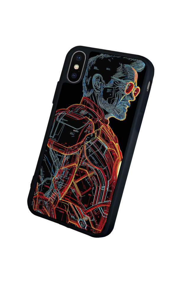 iPhone X/ XS Uyumlu Iron Man ( Demir Adam ) Tasarımlı Glossy Premium Kılıf