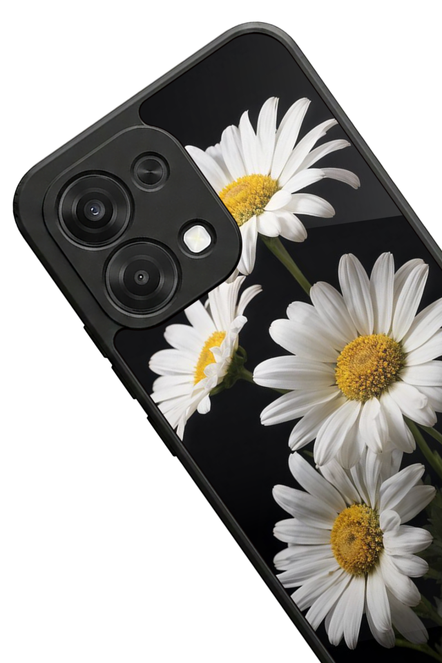 Oppo A6 Pro Uyumlu Papatya Tasarımlı Glossy Premium Kılıf