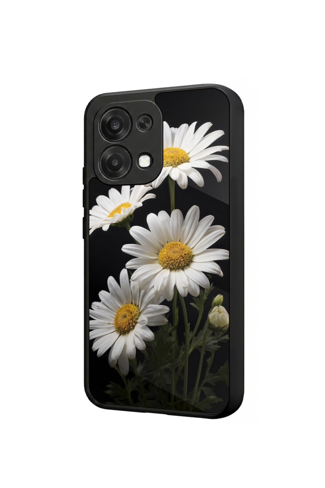 Oppo A6 Pro Uyumlu Papatya Tasarımlı Glossy Premium Kılıf