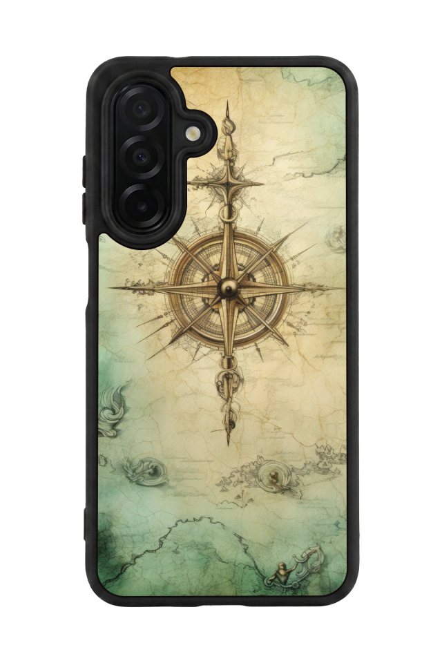 Samsung Galaxy A36 Uyumlu Pusula Tasarımlı Glossy Premium Kılıf