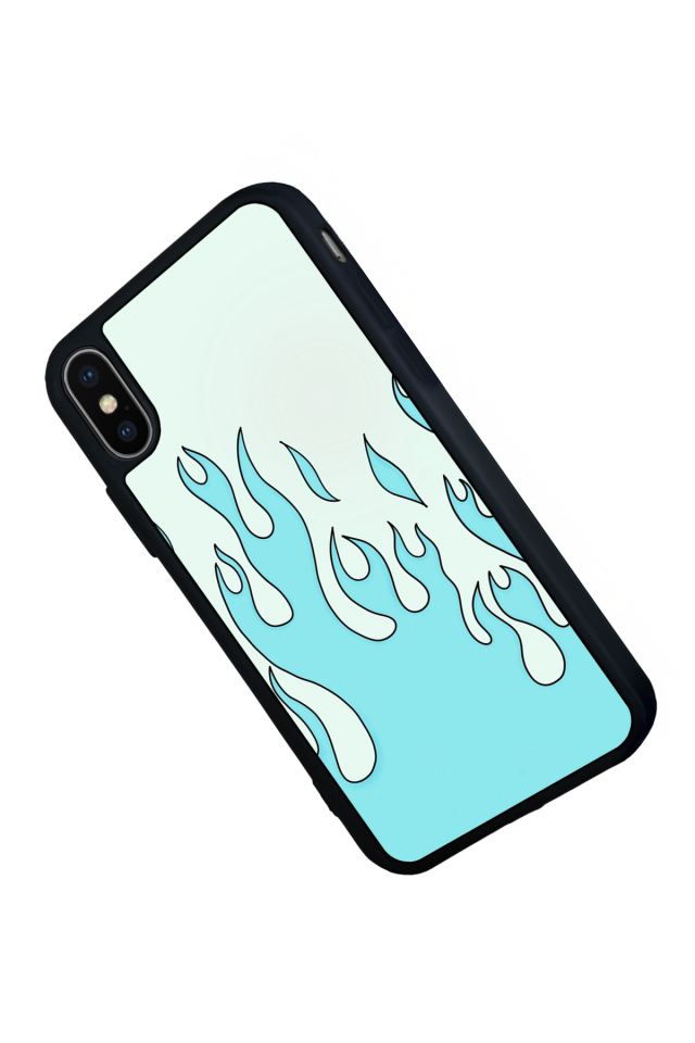 iPhone XS Max Uyumlu Retro Flame Patterns Tasarımlı Glossy Premium Kılıf