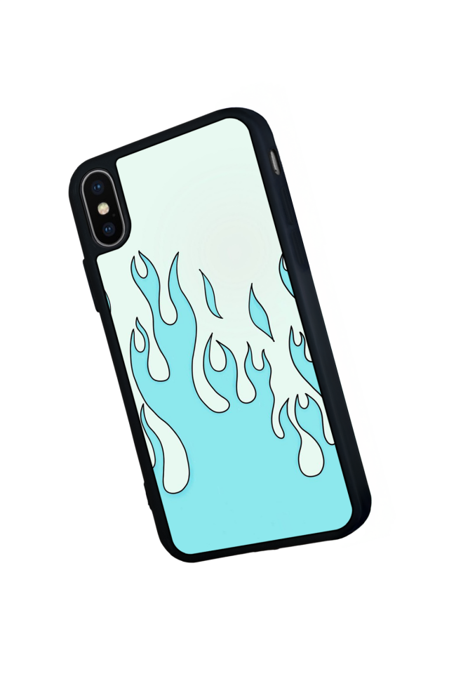 iPhone XS Max Uyumlu Retro Flame Patterns Tasarımlı Glossy Premium Kılıf