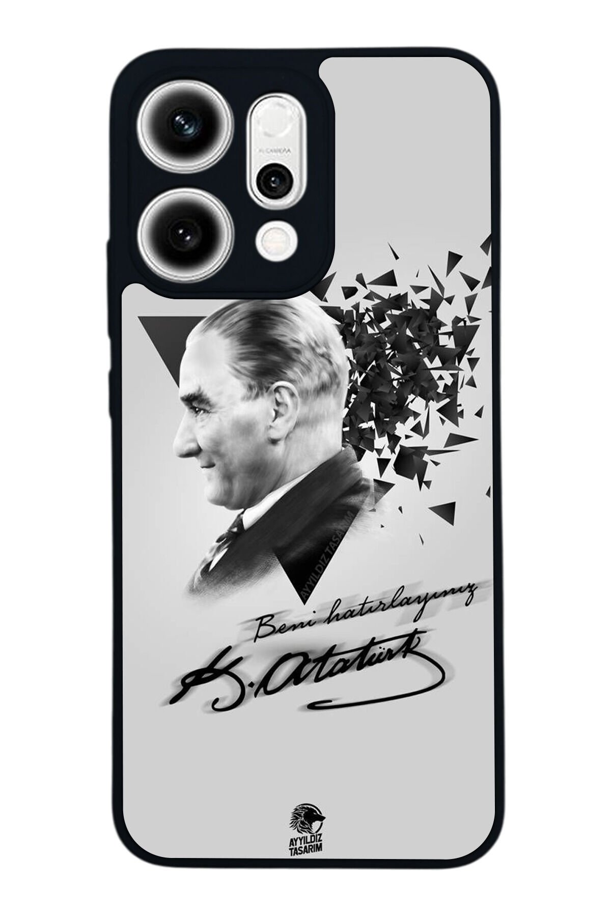 Oppo Reno 14 Uyumlu Mustafa Kemal Ataturk Tasarımlı Glossy Premium Kılıf