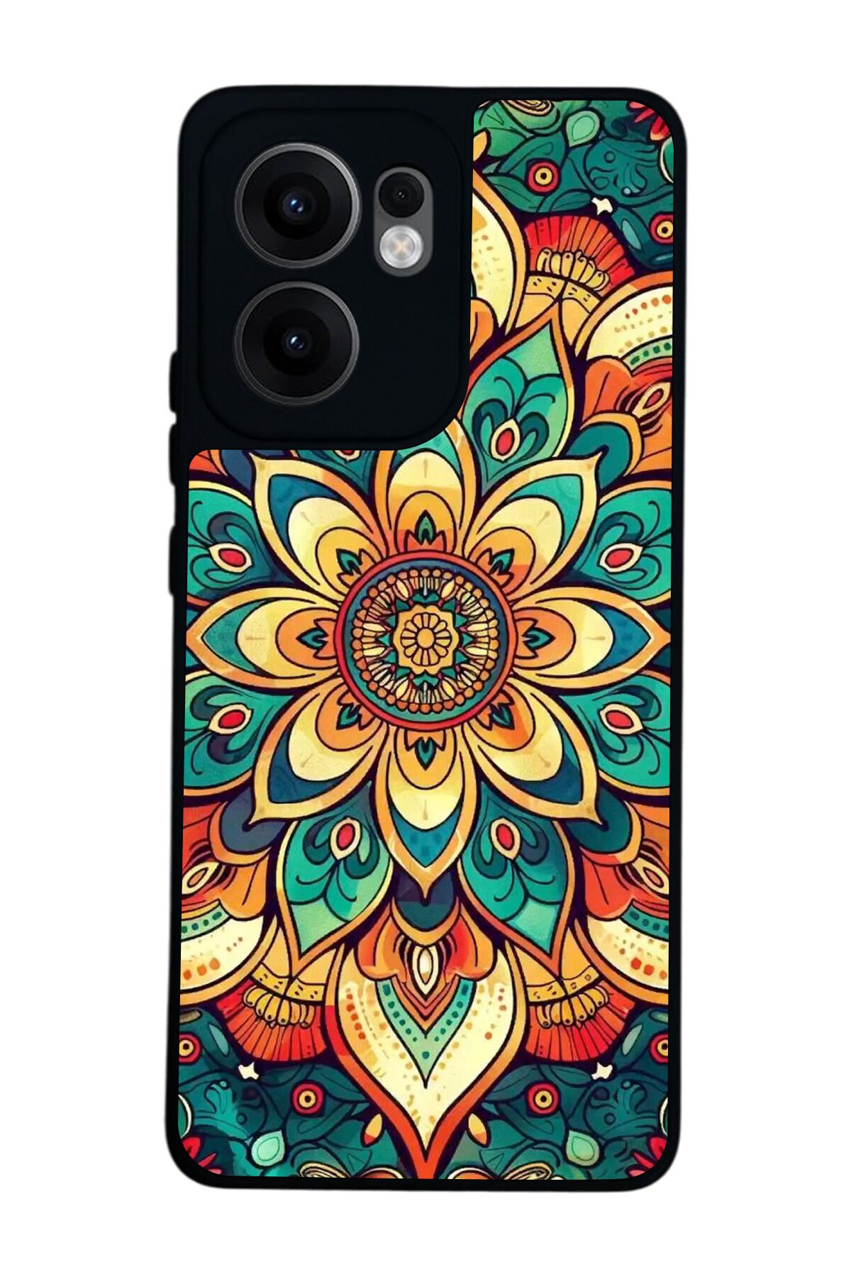 Oppo Reno 13F Uyumlu Mandala Tasarımlı Glossy Premium Kılıf