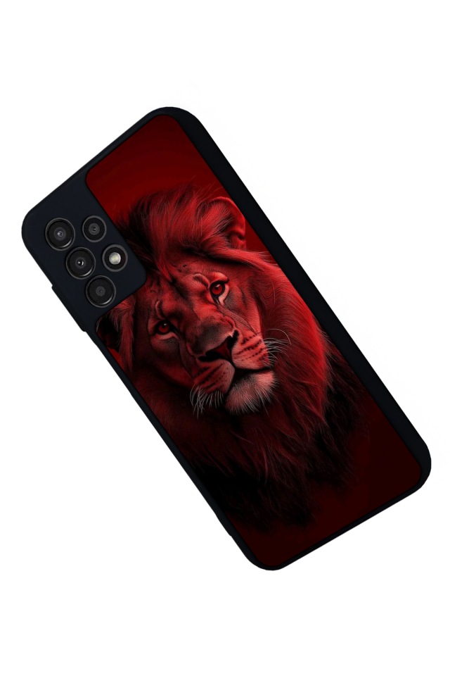 Samsung Galaxy A13 Uyumlu Aslan Tasarımlı Glossy Premium Kılıf