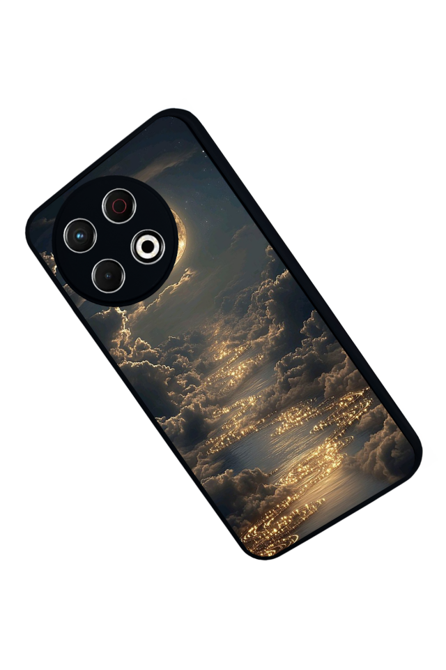 Tecno Spark 30 Pro Uyumlu Ay Tasarımlı Glossy Premium Kılıf