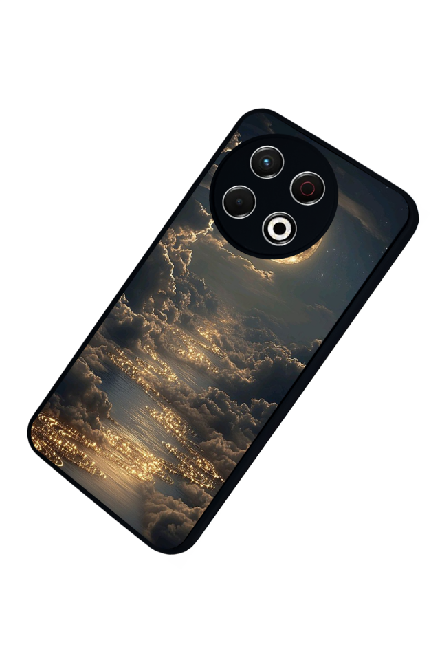 Tecno Spark 30 Pro Uyumlu Ay Tasarımlı Glossy Premium Kılıf