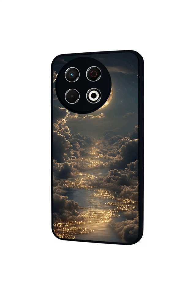 Tecno Spark 30 Pro Uyumlu Ay Tasarımlı Glossy Premium Kılıf