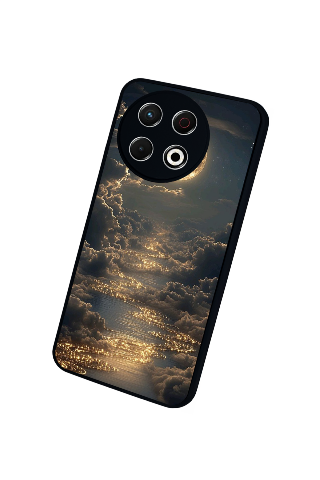 Tecno Spark 30 Pro Uyumlu Ay Tasarımlı Glossy Premium Kılıf