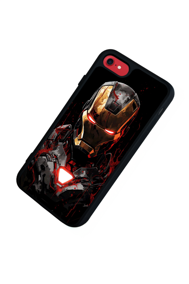 iPhone 7 Uyumlu  Iron Man ( Demir Adam ) Tasarımlı Glossy Premium Kılıf