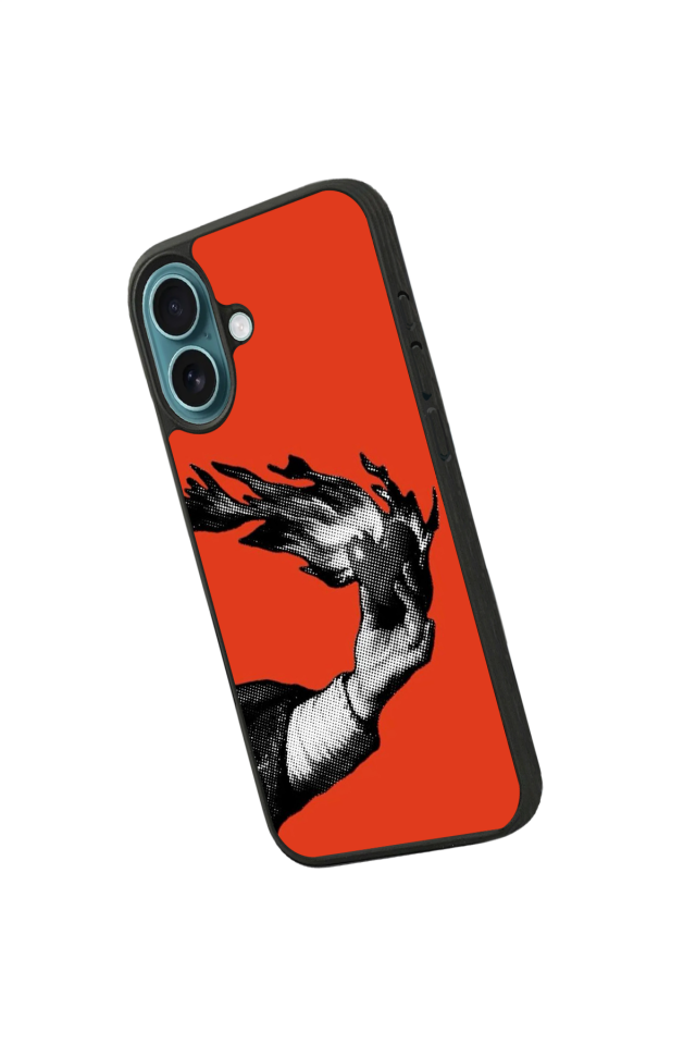 iPhone 16 Uyumlu Kirmizi Tasarımlı Glossy Premium Kılıf