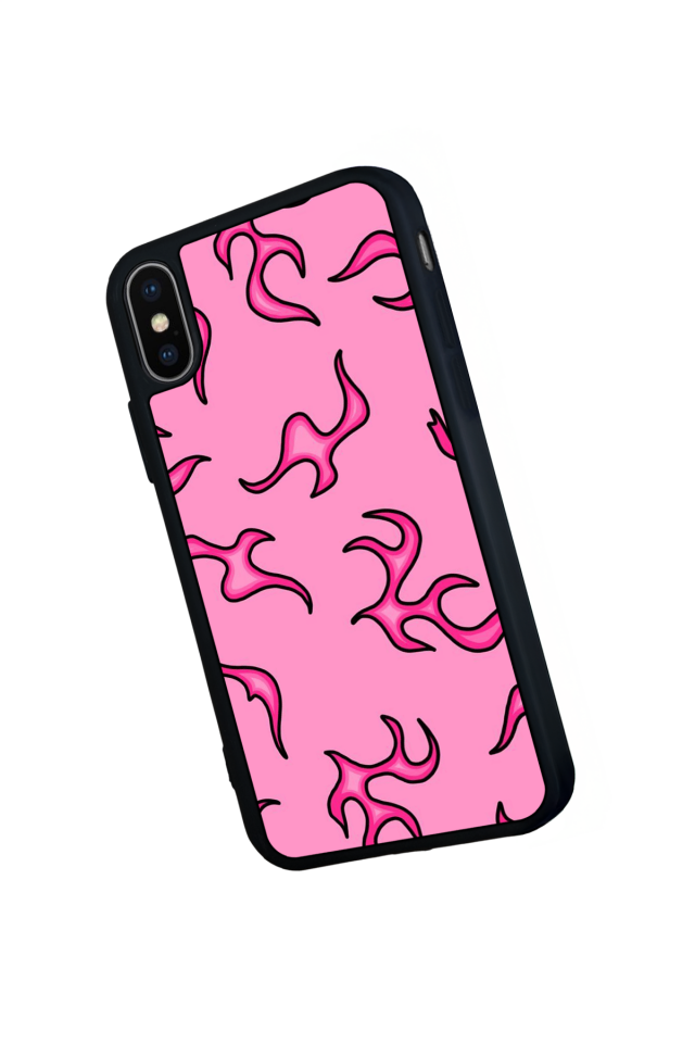 iPhone XS Max Uyumlu Retro Flame Patterns Tasarımlı Glossy Premium Kılıf