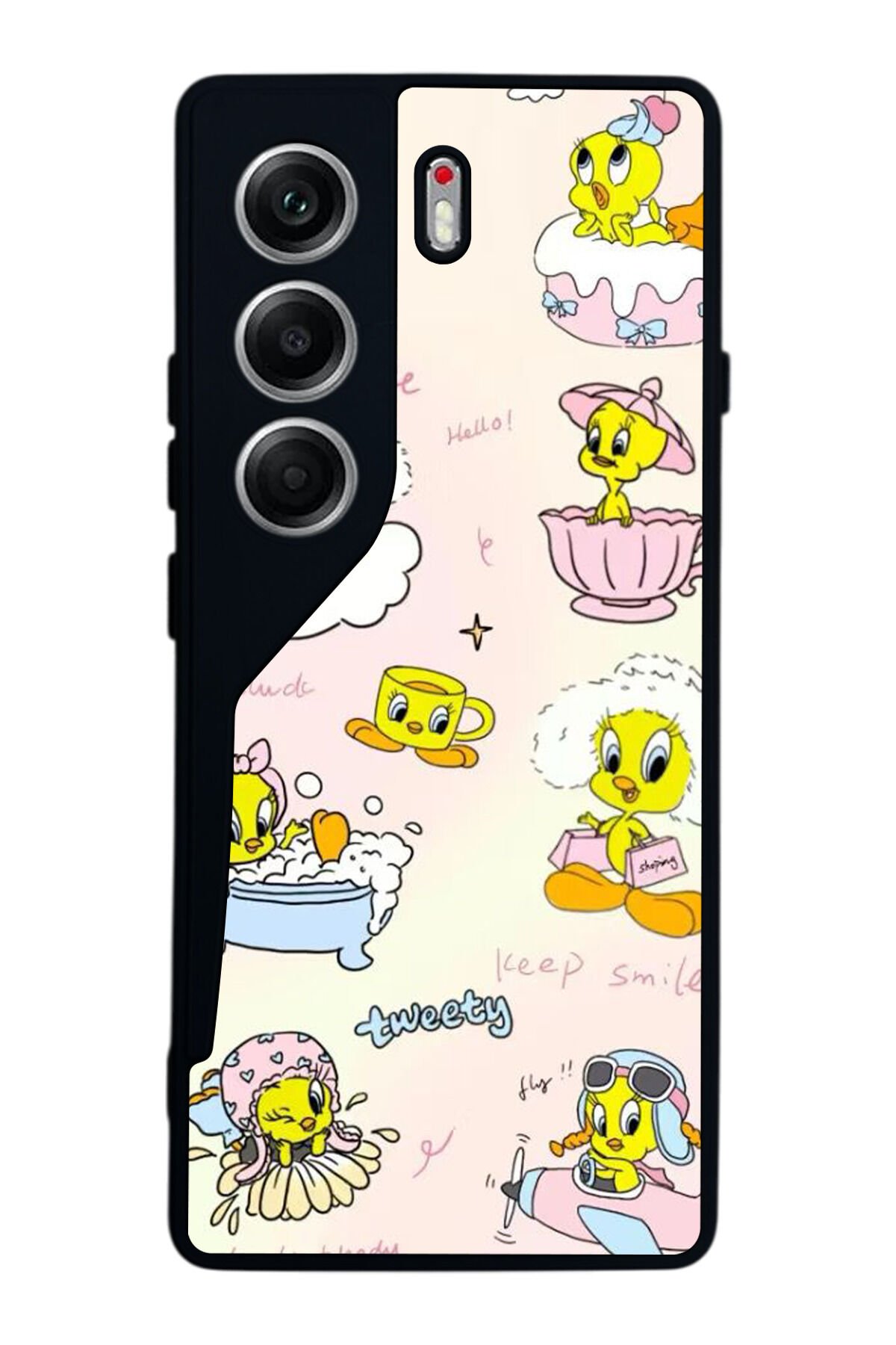 Tecno Camon 40 Uyumlu Tweety Tasarımlı Glossy Premium Kılıf