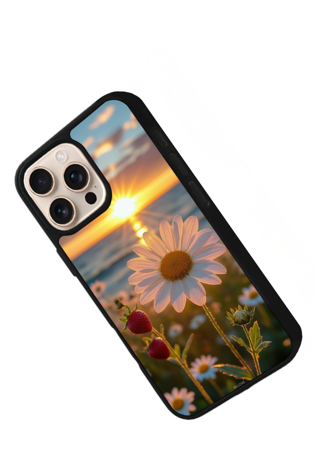 iPhone 16 Pro Uyumlu Cicek Tasarımlı Glossy Premium Kılıf