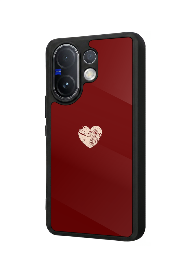 Vivo V60 Uyumlu Kalp Love Tasarımlı Glossy Premium Kılıf