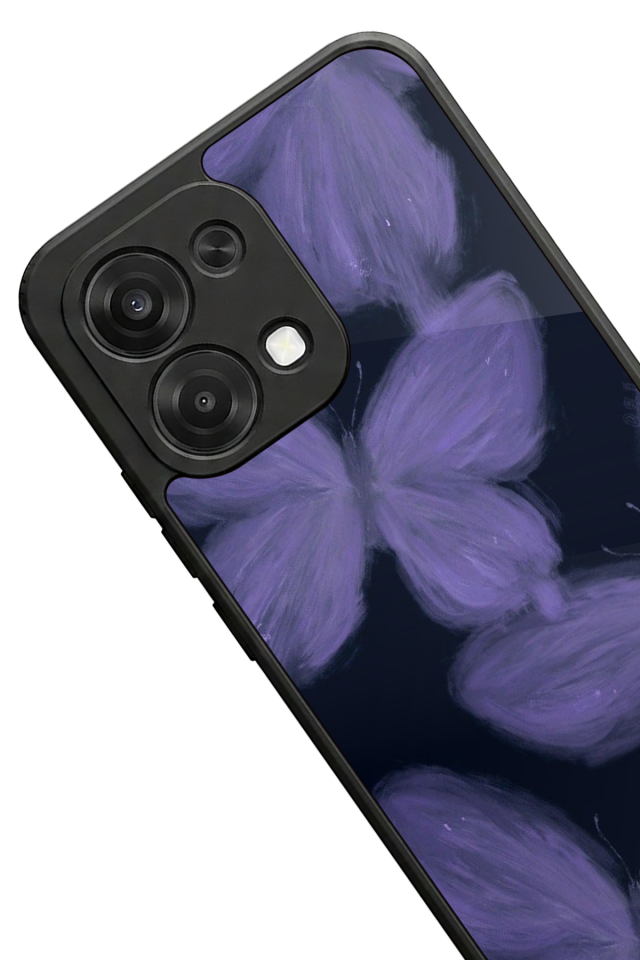 Oppo A6 Pro Uyumlu Kelebek Tasarımlı Glossy Premium Kılıf