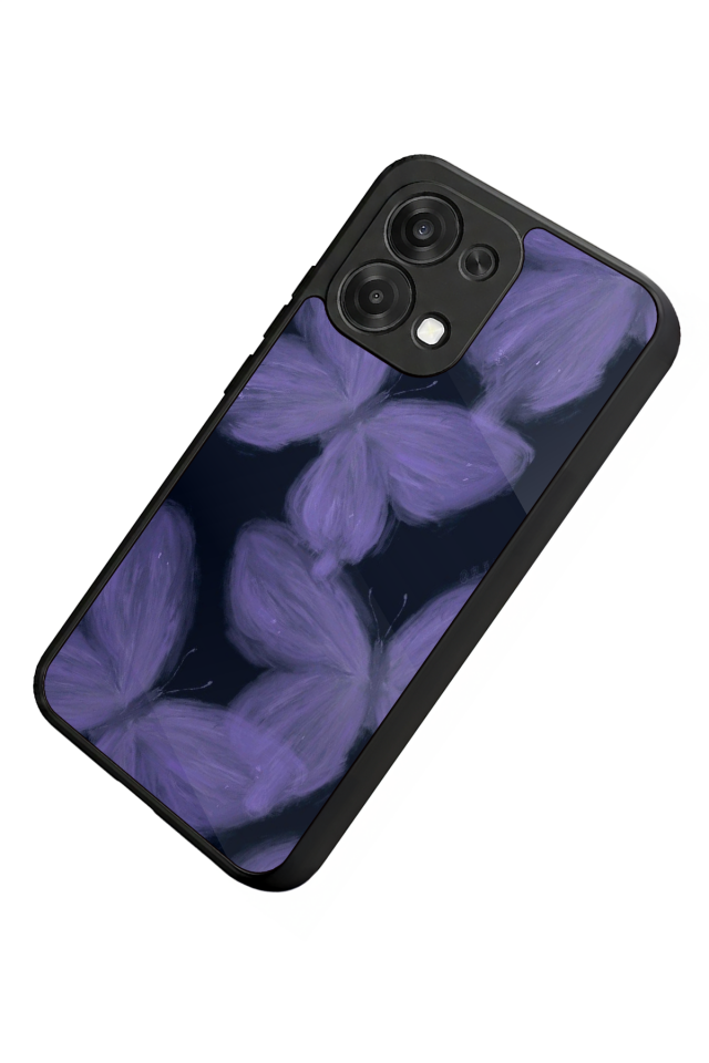 Oppo A6 Pro Uyumlu Kelebek Tasarımlı Glossy Premium Kılıf