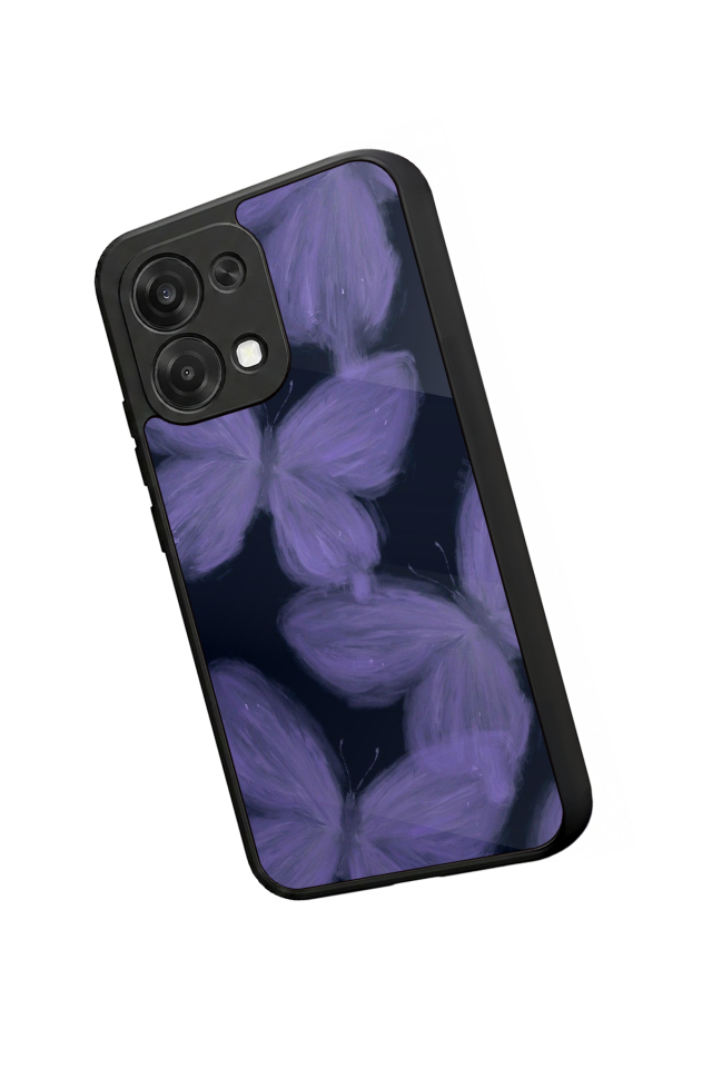 Oppo A6 Pro Uyumlu Kelebek Tasarımlı Glossy Premium Kılıf
