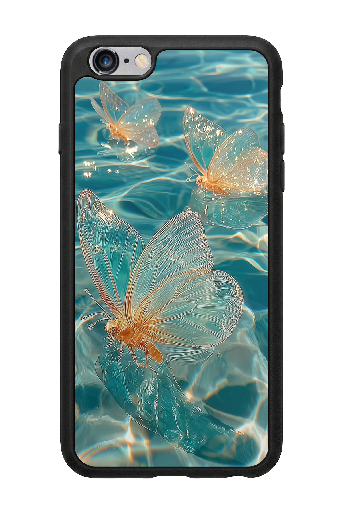 iPhone 6 Plus Uyumlu Kelebek Tasarımlı Glossy Premium Kılıf